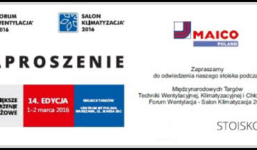 Maico Poland Sp. z o.o. zaprasza na Forum Wentylacja